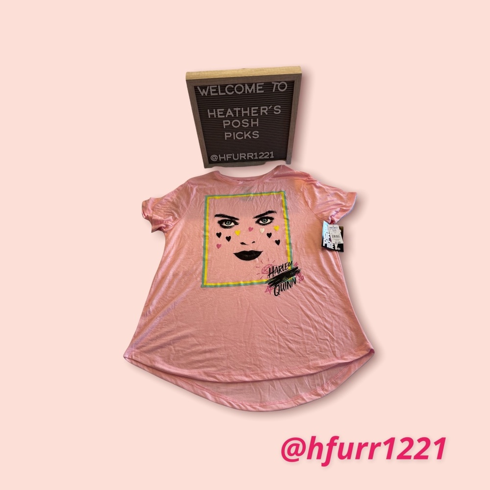NWT HARLEY QUINN PINK TEE SIZE XL